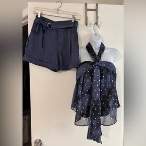 INC Satin Shorts & Halter Top Set - Shorts 0/Top S Worn 1x!